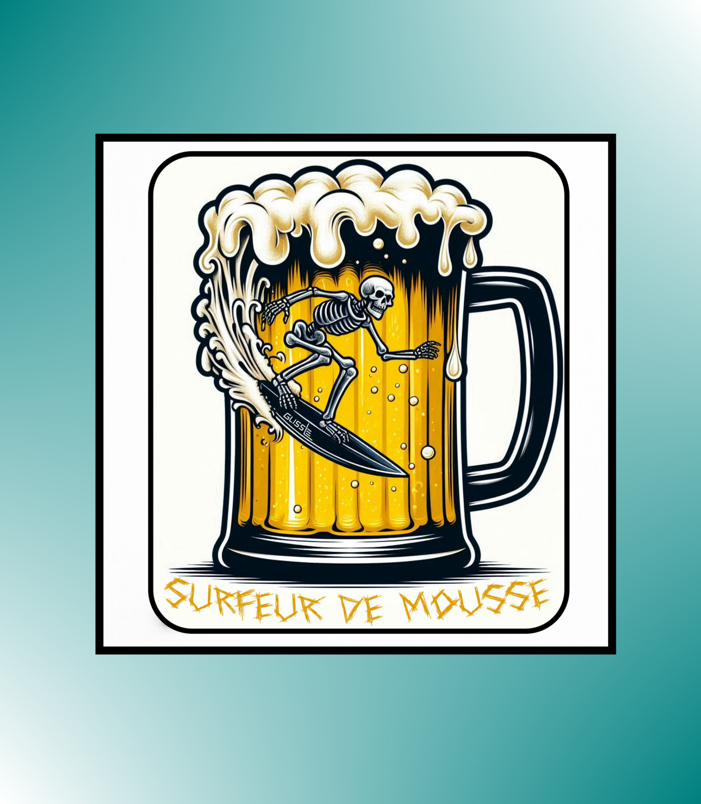 Sticker surfeur de mousse