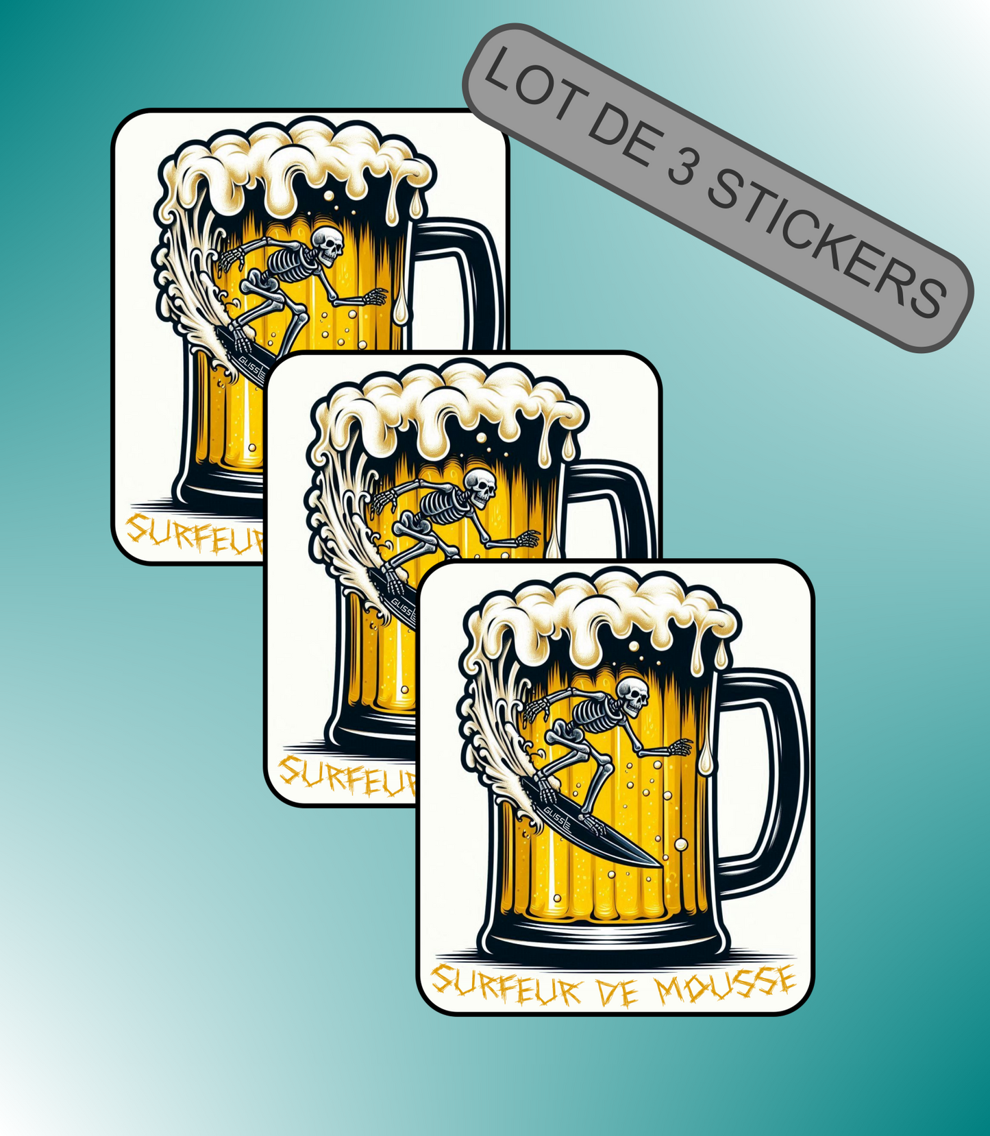 Sticker surfeur de mousse