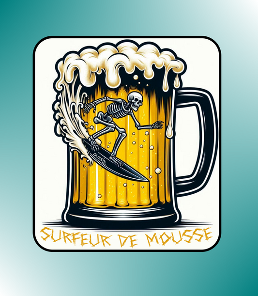 Sticker surfeur de mousse